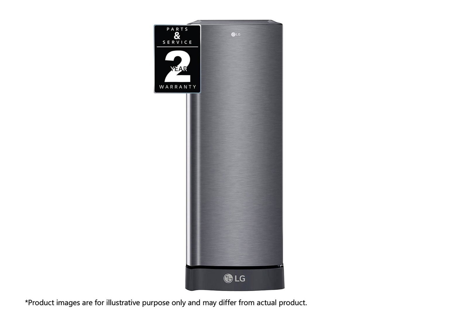 Front view of 6 Cu. Ft. 1-Door Refrigerator with Smart Inverter Compressor in Platinum Silver GR-C201SLZB