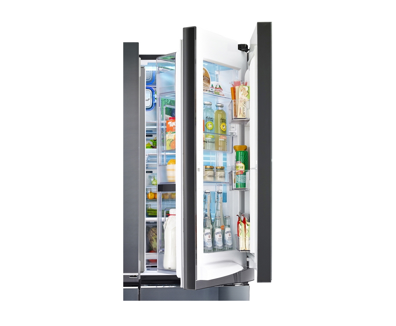 LG 32.9 cu.ft., Inverter Linear Compressor, Dual Door-in-Door™, Smart Diagnosis, Hygiene Fresh+™, 10 Year Compressor Warranty, 2 Year Parts and Service Warranty, Folding Shelf, Tilting Veggie Basket, Sliding Drawer Type, GR-D31FWCHL