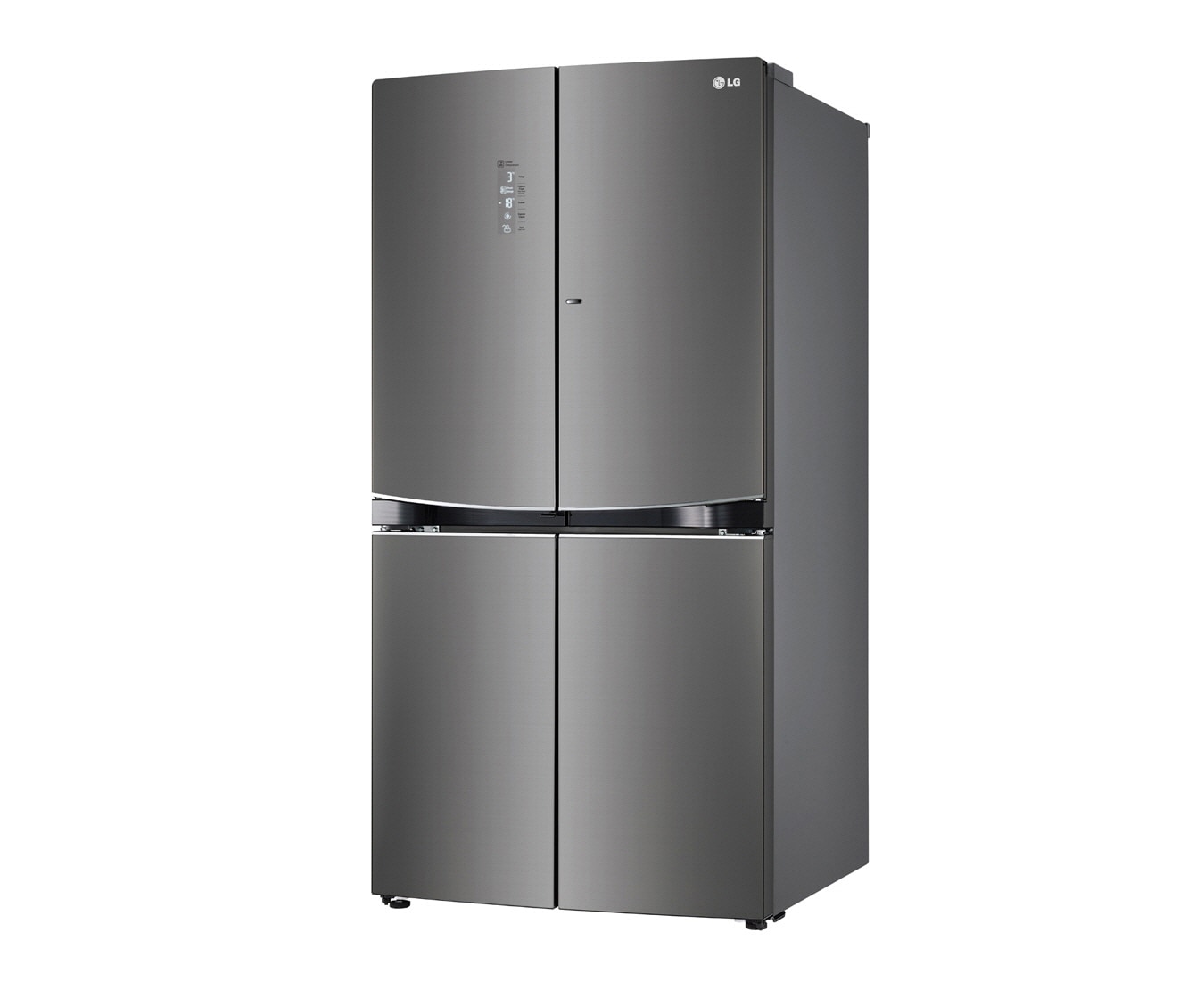 LG 32.9 cu.ft., Inverter Linear Compressor, Dual Door-in-Door™, Smart Diagnosis, Hygiene Fresh+™, 10 Year Compressor Warranty, 2 Year Parts and Service Warranty, Folding Shelf, Tilting Veggie Basket, Sliding Drawer Type, GR-D31FWCHL