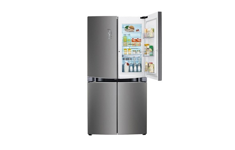 LG 32.9 cu.ft., Inverter Linear Compressor, Dual Door-in-Door™, Smart Diagnosis, Hygiene Fresh+™, 10 Year Compressor Warranty, 2 Year Parts and Service Warranty, Folding Shelf, Tilting Veggie Basket, Sliding Drawer Type, GR-D31FWCHL