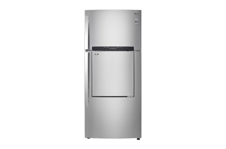 Front view of 15 cu.ft, Door-in-Door, Smart Inverter Compressor, Hygiene Fresh, External Temp. Control, LED Lighting, Anti-Bacterial Gasket GR-D432HLAL