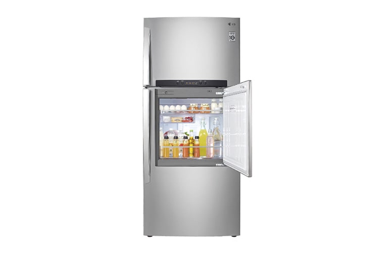 LG 19 cu.ft., Smart Inverter Compressor, 10 Year Compressor Warranty, 2 Year Parts and Service Warranty, Wide Display, Door in Door, Fresh 0 Zone, Hygiene Fresh+™, Smart Diagnosis, Dual LED Lighting, Shelf w/Hot Stamping, Sliding Twist l/Tray, GR-D702HLAL