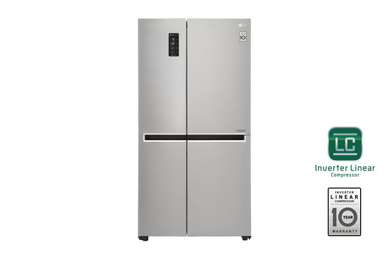 Front view of 24 cu.ft., Inverter Linear Compressor, Door-in-Door™, 10 Year Compressor Warranty, 2 Year Parts and Service Warranty, Hygiene Fresh&#43;™, Smart Diagnosis, Low Voltage Start-Ability*, LED Lighting, Moist Balance Crisper, e-Micom Display, Pocket Handle GR-M247CLBV