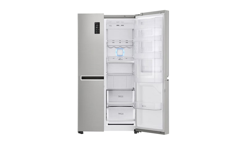 LG 24 cu.ft., Inverter Linear Compressor, Door-in-Door™, 10 Year Compressor Warranty, 2 Year Parts and Service Warranty, Hygiene Fresh+™, Smart Diagnosis, Low Voltage Start-Ability*, LED Lighting, Moist Balance Crisper, e-Micom Display, Pocket Handle, GR-M247CLBV