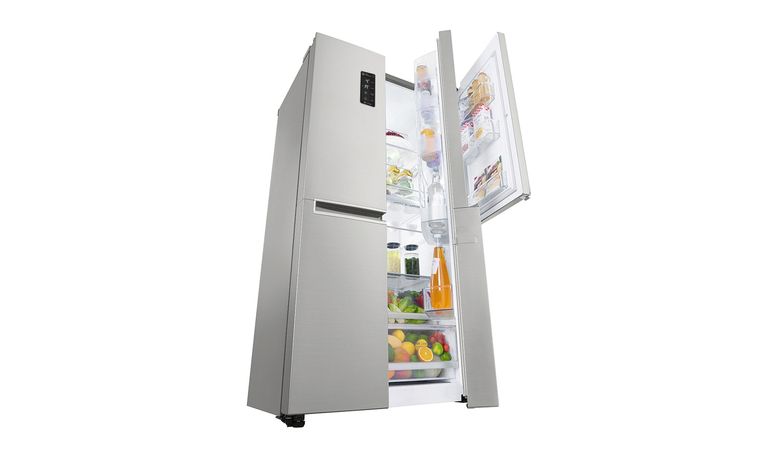 LG 24 cu.ft., Inverter Linear Compressor, Door-in-Door™, 10 Year Compressor Warranty, 2 Year Parts and Service Warranty, Hygiene Fresh+™, Smart Diagnosis, Low Voltage Start-Ability*, LED Lighting, Moist Balance Crisper, e-Micom Display, Pocket Handle, GR-M247CLBV