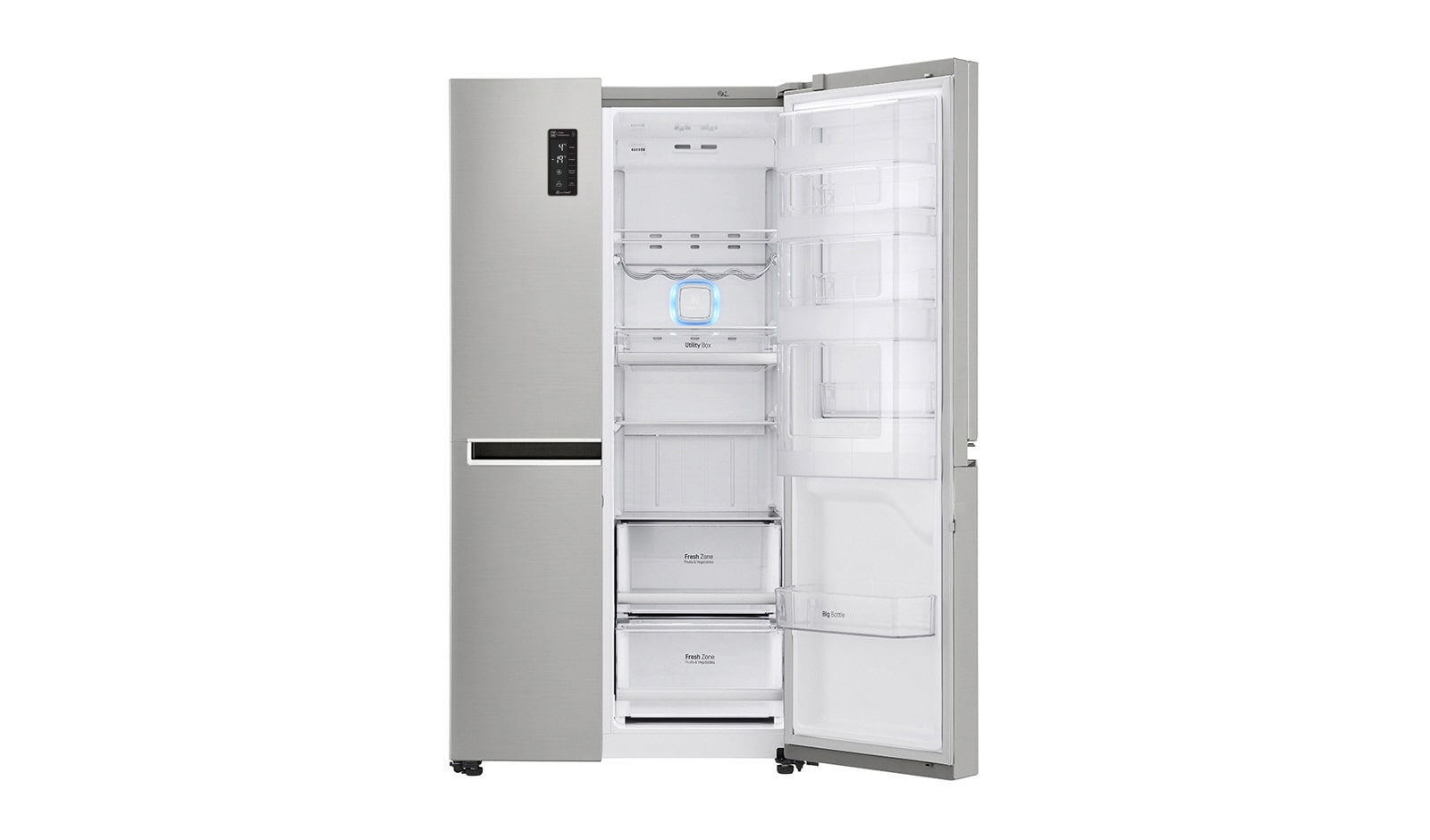 LG 24 cu.ft Side by Side Ref, Inverter Linear Compressor, with Smart Wifi, Door-in-Door, 10 Year Warranty on Compressor, 2 Year Warranty on Parts and Service, GR-M247CSBW
