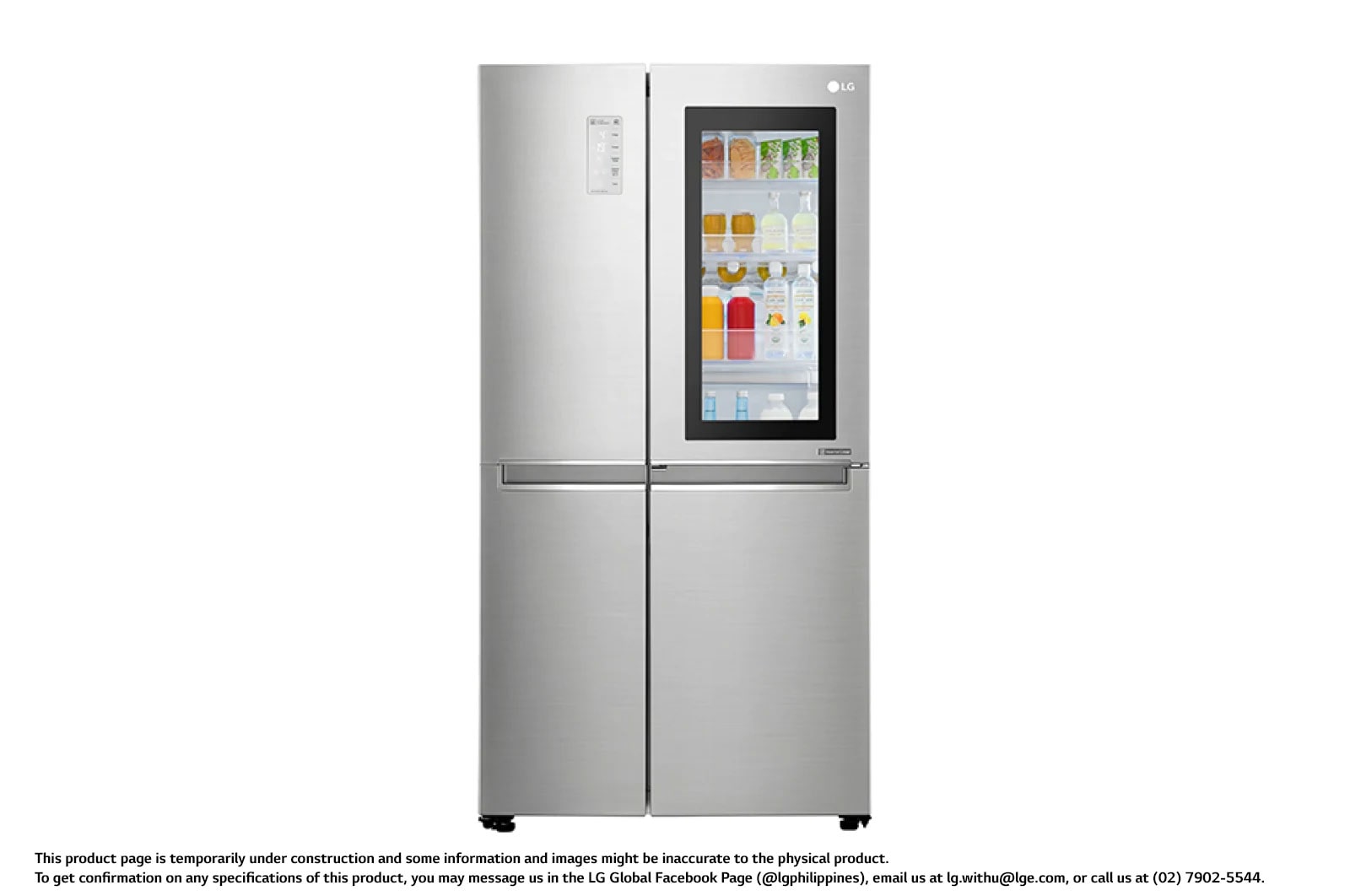 Front view of 24 cu.ft Instaview Door-in-Door™ REF, Inverter Linear Compressor, with Smart Wifi, 10 Year Warranty on Compressor, 2 Year Warranty on Parts and Service GR-Q247CSBV