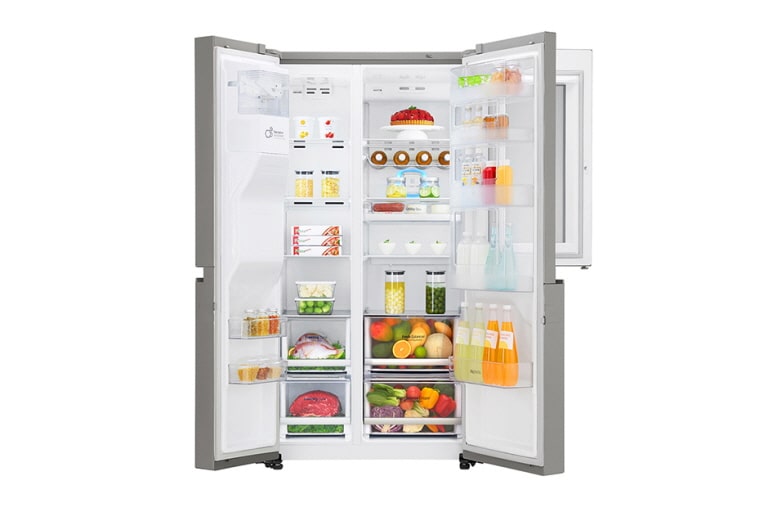 LG 23.8 cu.ft Instaview Door-in-Door™ Refrigerator, with Dispenser, Inverter Linear Compressor, with Smart Wifi, 10 Year Warranty on Compressor, 2 Year Warranty on Parts and Service, GR-X247CSAV