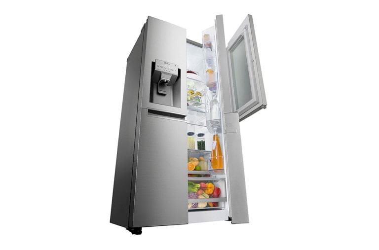 LG 23.8 cu.ft Instaview Door-in-Door™ Refrigerator, with Dispenser, Inverter Linear Compressor, with Smart Wifi, 10 Year Warranty on Compressor, 2 Year Warranty on Parts and Service, GR-X247CSAV