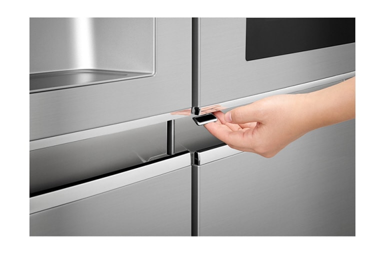 LG 23.8 cu.ft Instaview Door-in-Door™ Refrigerator, with Dispenser, Inverter Linear Compressor, with Smart Wifi, 10 Year Warranty on Compressor, 2 Year Warranty on Parts and Service, GR-X247CSAV