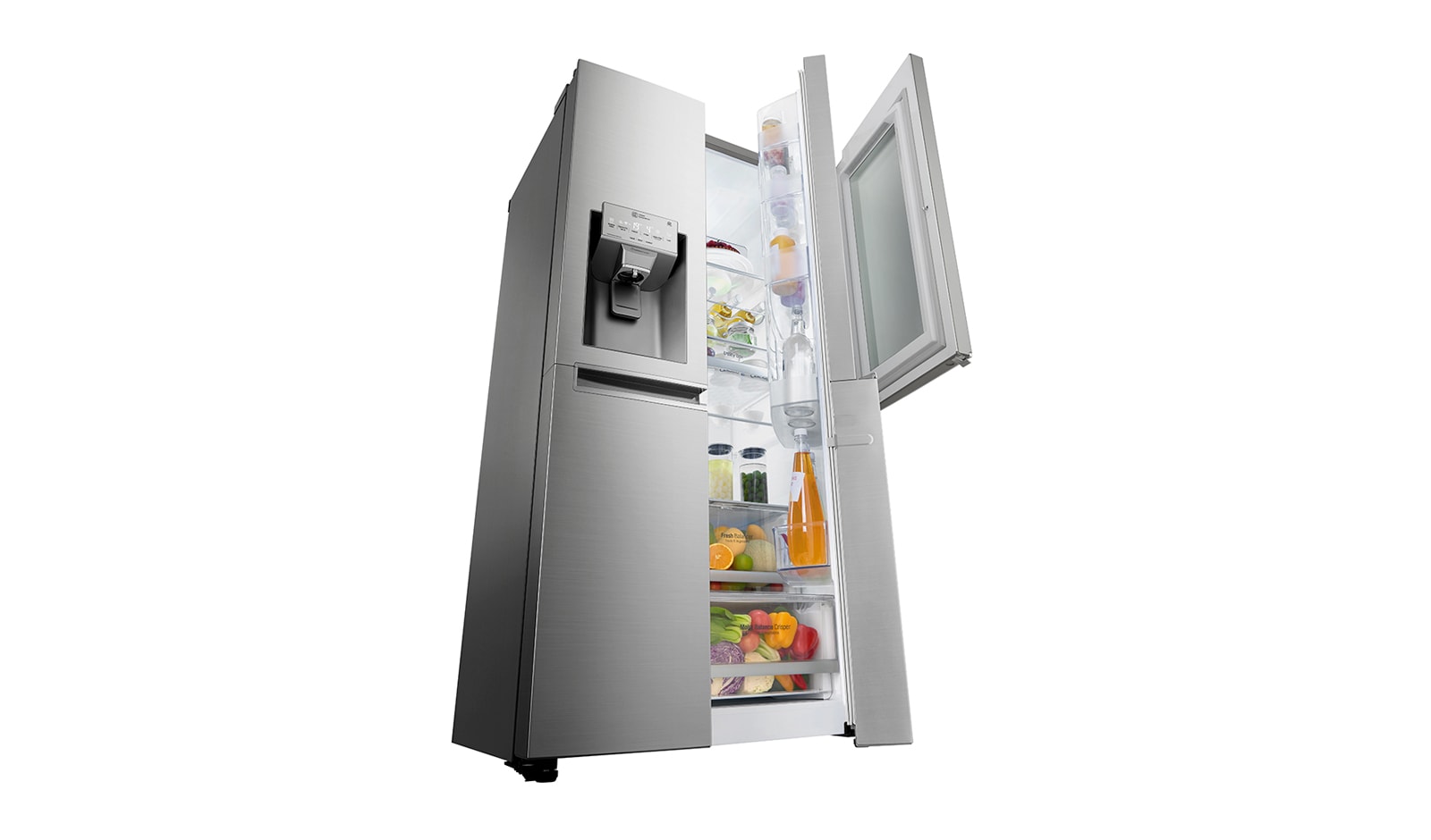 LG 23.8 cu.ft Instaview Door-in-Door™ Refrigerator, with Dispenser, Inverter Linear Compressor, with Smart Wifi, 10 Year Warranty on Compressor, 2 Year Warranty on Parts and Service, GR-X247CSAV