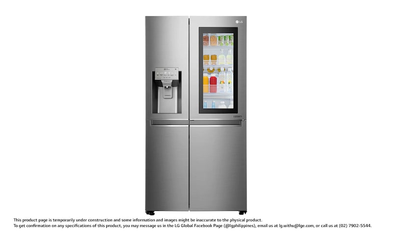LG 23.8 cu.ft Instaview Door-in-Door™ Refrigerator, with Dispenser, Inverter Linear Compressor, with Smart Wifi, 10 Year Warranty on Compressor, 2 Year Warranty on Parts and Service, GR-X247CSAV