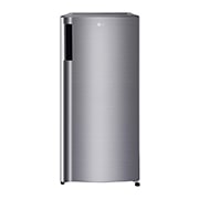 Front view of 6 cu. ft  1-Door Refrigerator, Smart Inverter Compressor, 10 Year Warranty on Compressor, 2 Year Warranty on Parts and Service, Pocket Handle, Tempered Glass Shelves GR-Y201SLZB