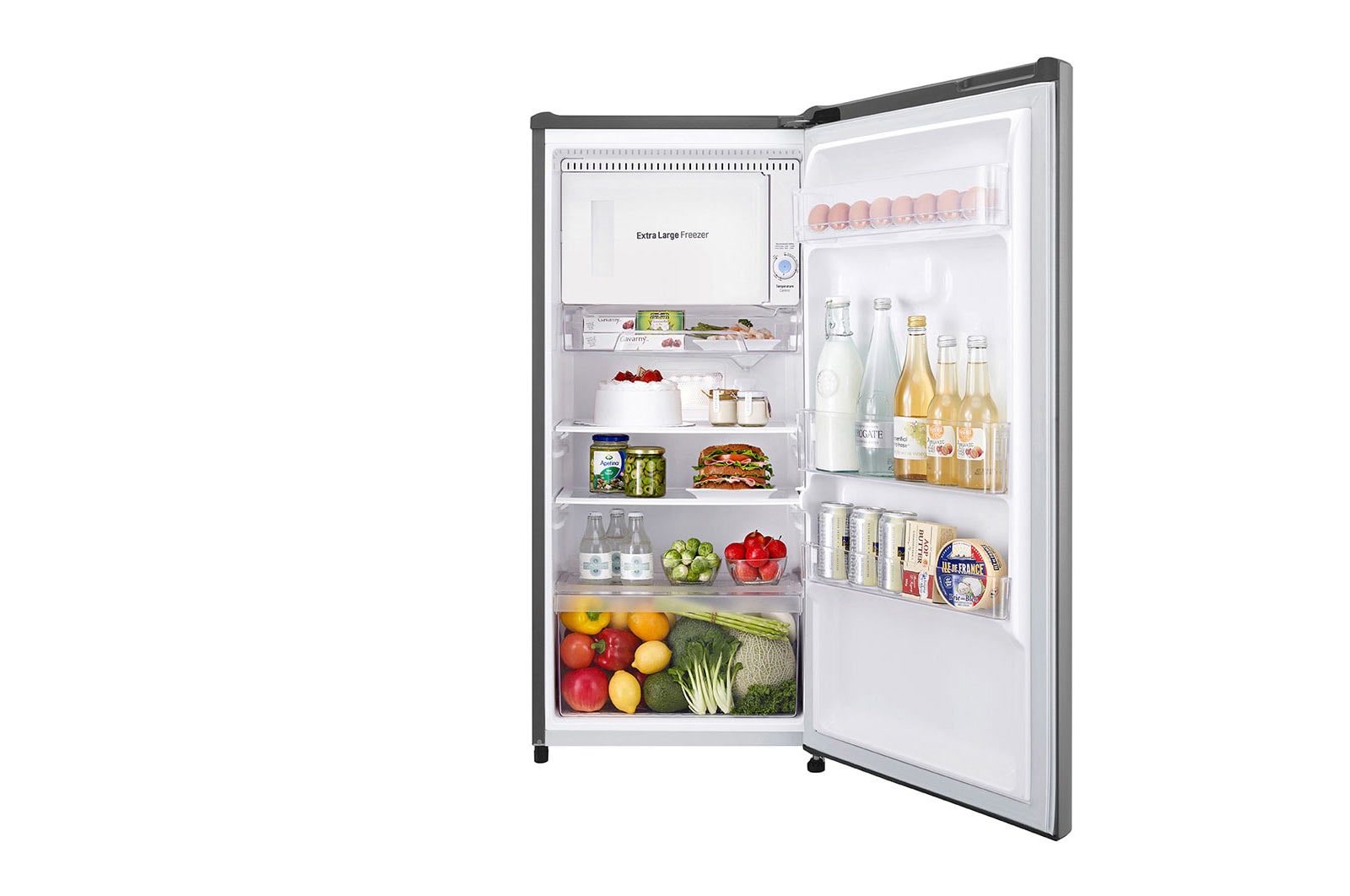 LG 6 cu. ft  1-Door Refrigerator, Smart Inverter Compressor, 10 Year Warranty on Compressor, 2 Year Warranty on Parts and Service, Pocket Handle, Tempered Glass Shelves, GR-Y201SLZB