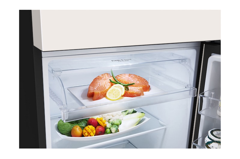 LG 12.7 Cu. Ft. Objet Collection Top Freezer Refrigerator in Beige, RJT-B127BG