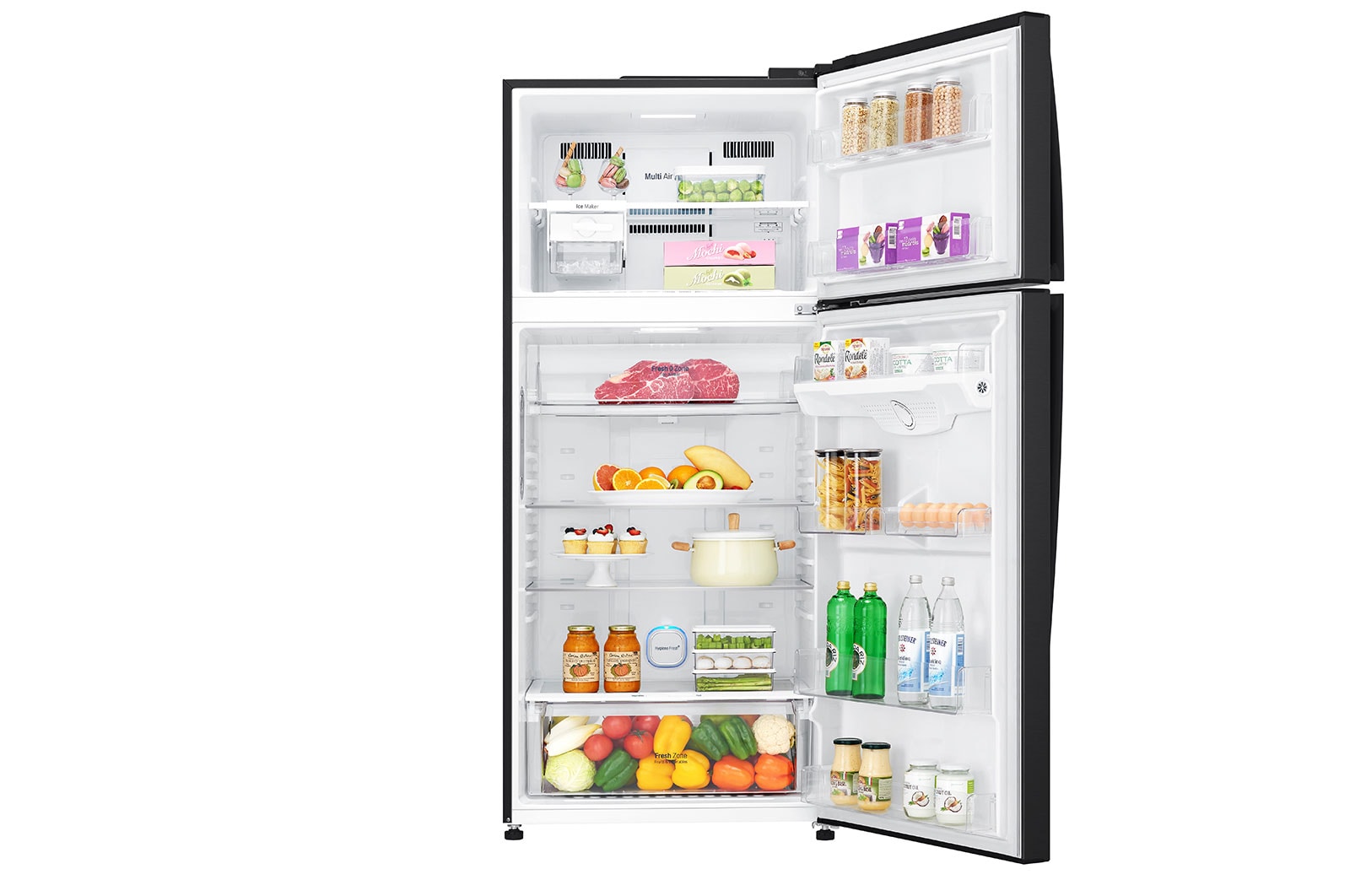 LG 19.4 cu. ft. Top Freezer Refrigerator with Bar Type Door Handle in Prime Silver, RUT-B194MC