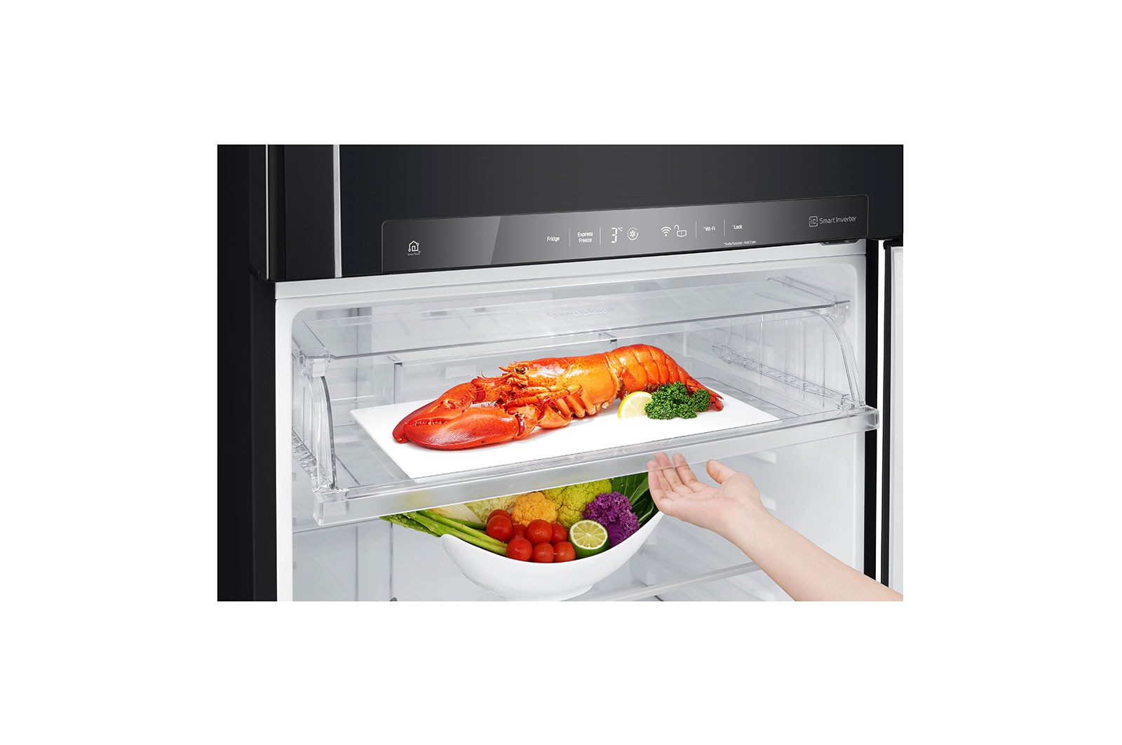 LG 19.4 cu. ft. Top Freezer Refrigerator with Bar Type Door Handle in Prime Silver, RUT-B194MC