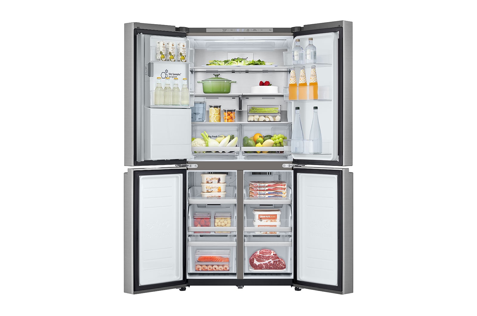 LG 20.8 cu. ft. French Door Refrigerator with Smart Inverter Compressor in Prime Silver, RVF-L208PS