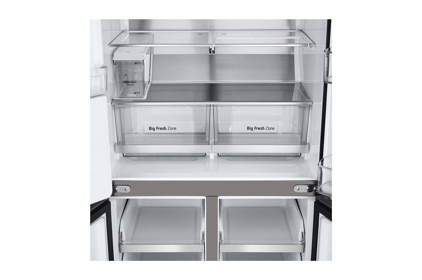 LG 20.8 cu. ft. French Door Refrigerator with Smart Inverter Compressor in Prime Silver, RVF-L208PS