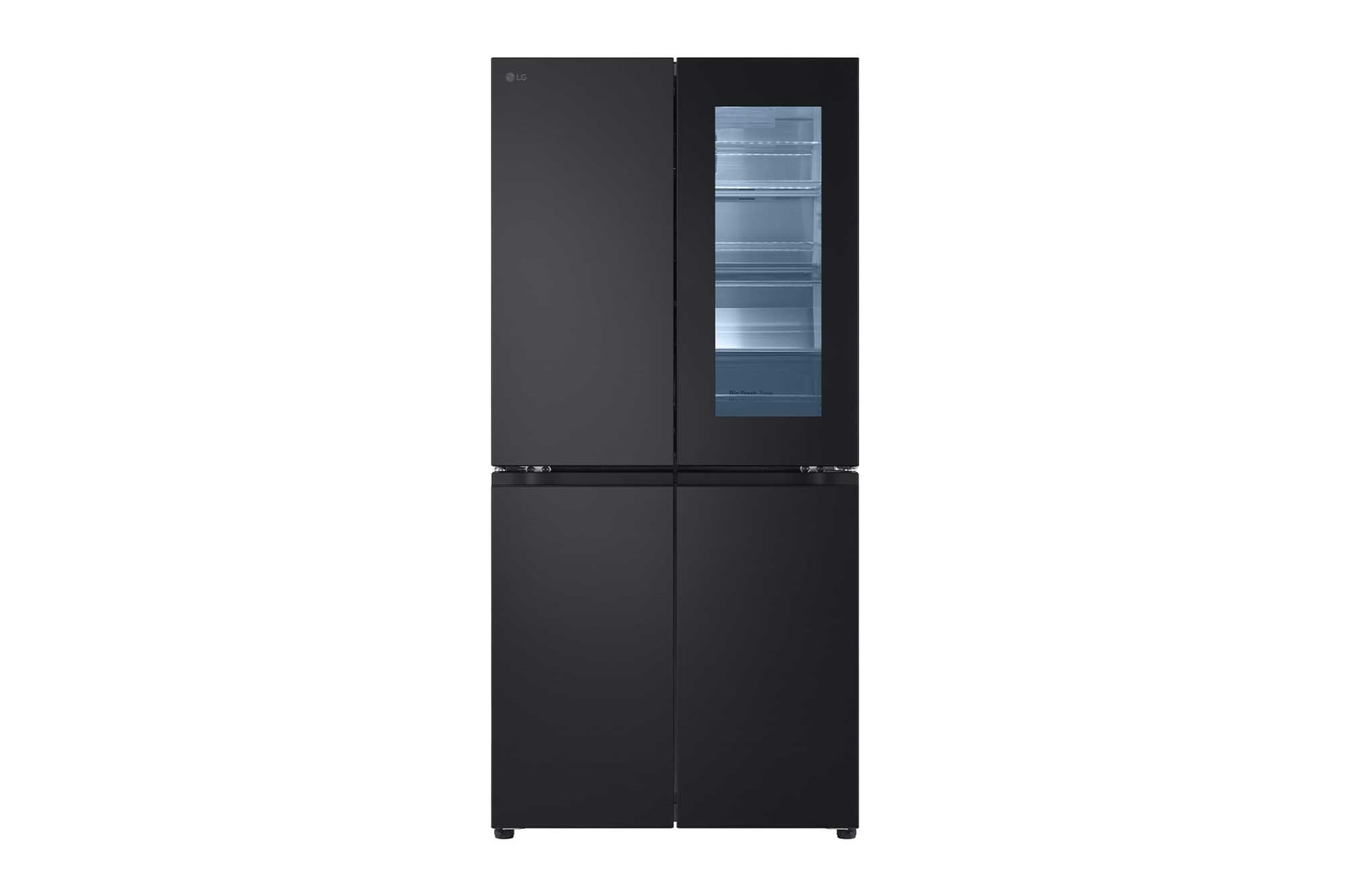 Front view of 25.6 Cu. Ft. French Door Refrigerator with Smart Inverter Compressor in Black Steel RVF-V256BS