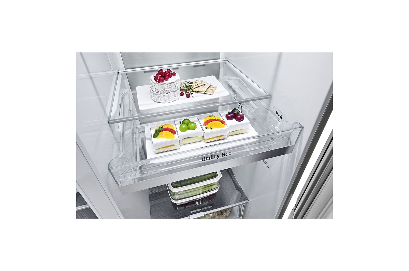 LG 24.5 Cu. Ft. InstaView Side-by-Side Refrigerator in Noble Steel, RVS-Q245NS