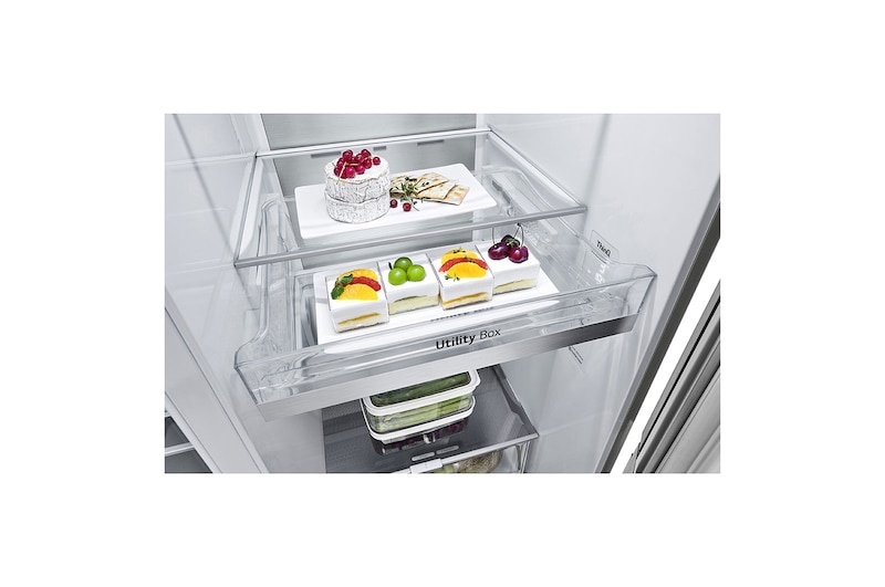LG 24.5 Cu. Ft. InstaView Side-by-Side Refrigerator in Noble Steel, RVS-Q245NS