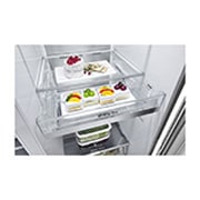 LG 24.5 Cu. Ft. InstaView Side-by-Side Refrigerator in Noble Steel, RVS-Q245NS