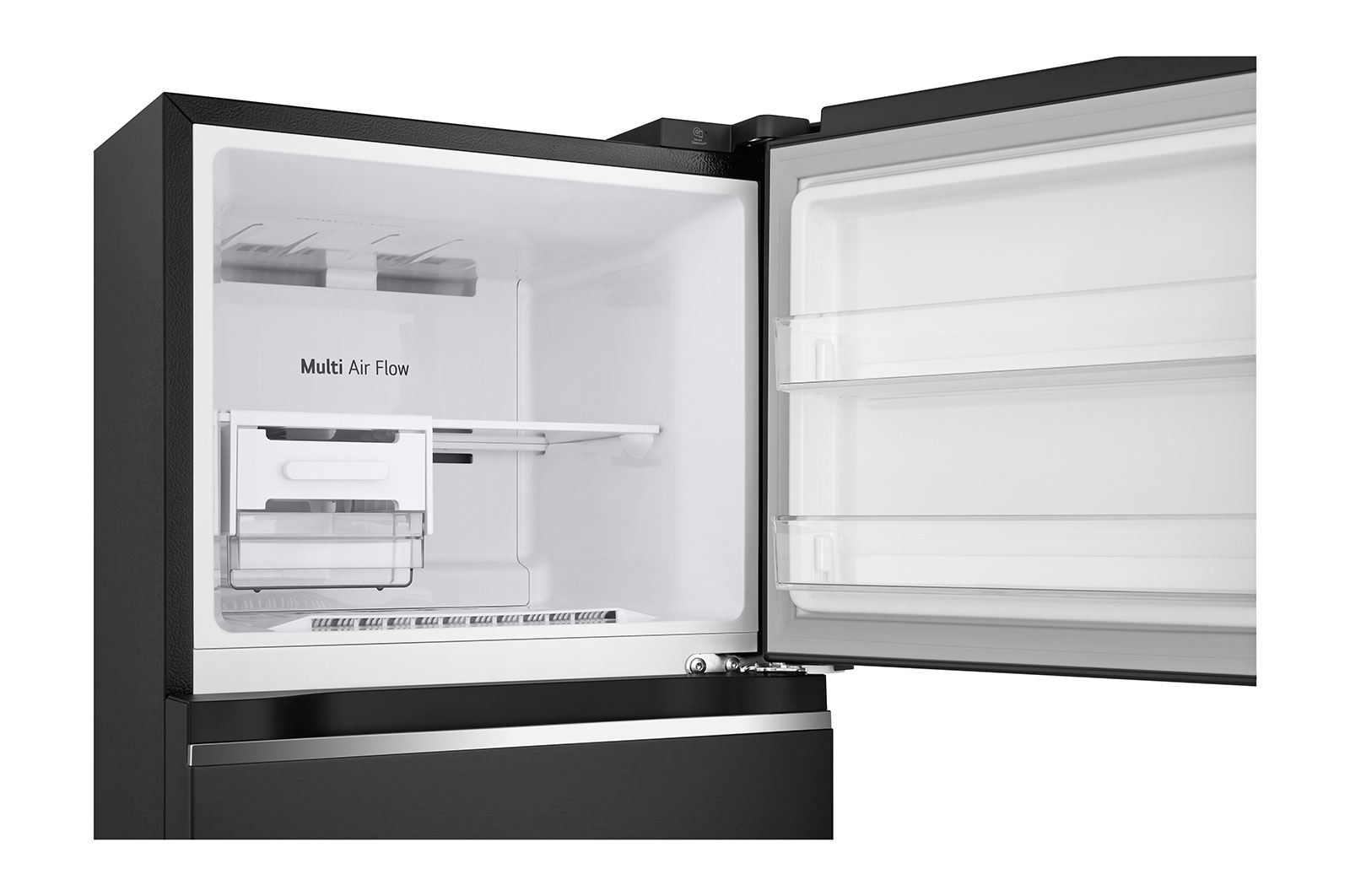 LG 9 Cu. Ft. Top Freezer Refrigerator in Black Steel, RVT-B093BS