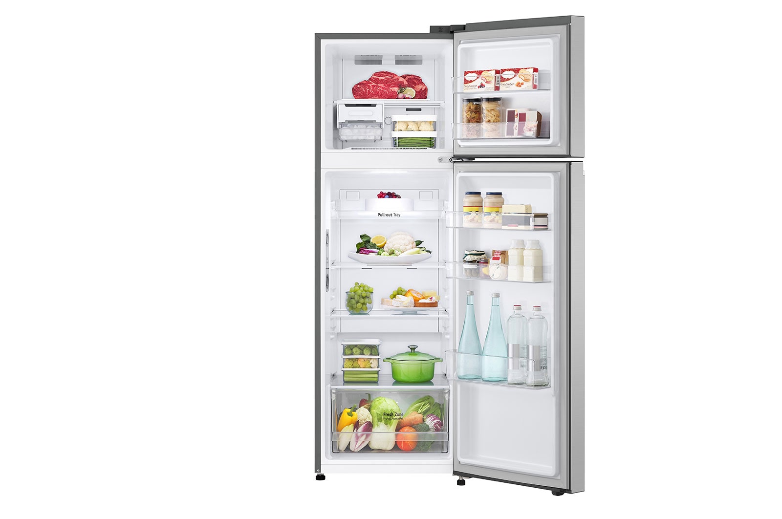 LG 10.1 Cu. Ft. Top Freezer Refrigerator in Platinum Silver, RVT-B101PZ