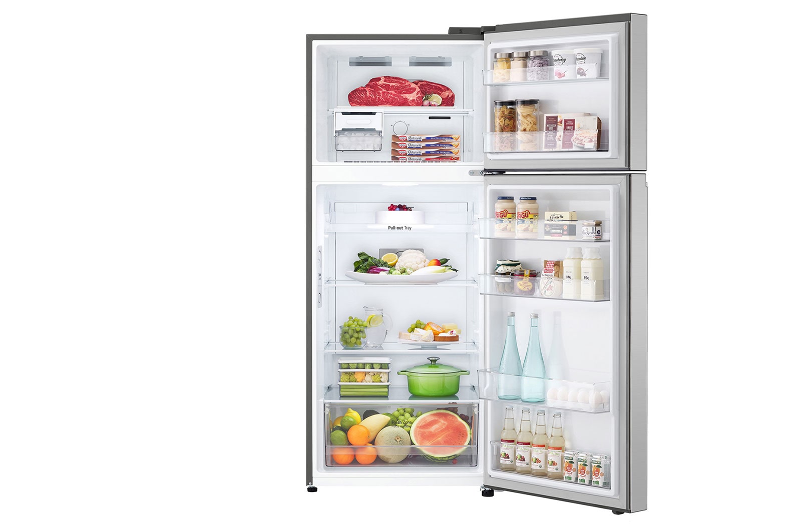 LG 14.5 Cu. Ft. Top Freezer Refrigerator in Platinum Silver, RVT-B145PZ