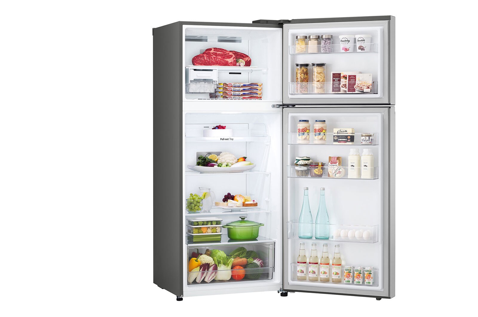 LG 14.5 Cu. Ft. Top Freezer Refrigerator in Platinum Silver, RVT-B145PZ