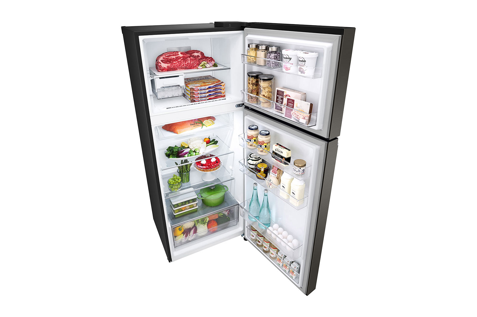 LG 14.9 Cu. Ft. Top Freezer Refrigerator in Black Steel, RVT-B149BS