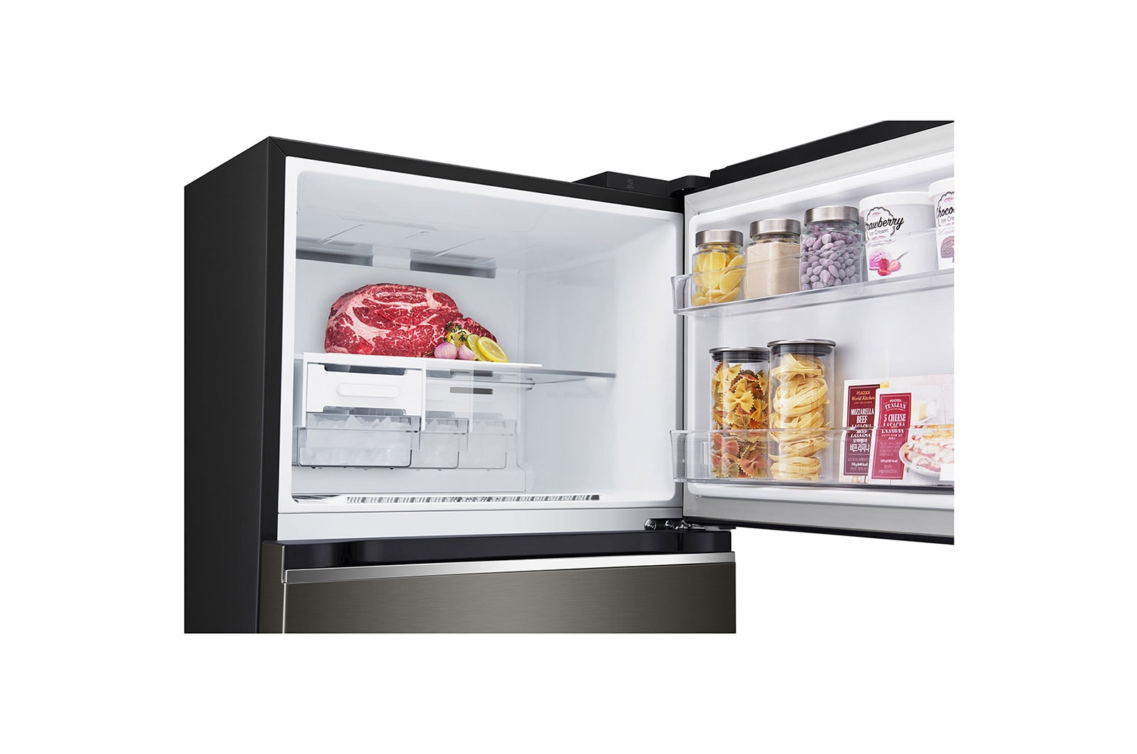 LG 14.9 Cu. Ft. Top Freezer Refrigerator in Black Steel, RVT-B149BS