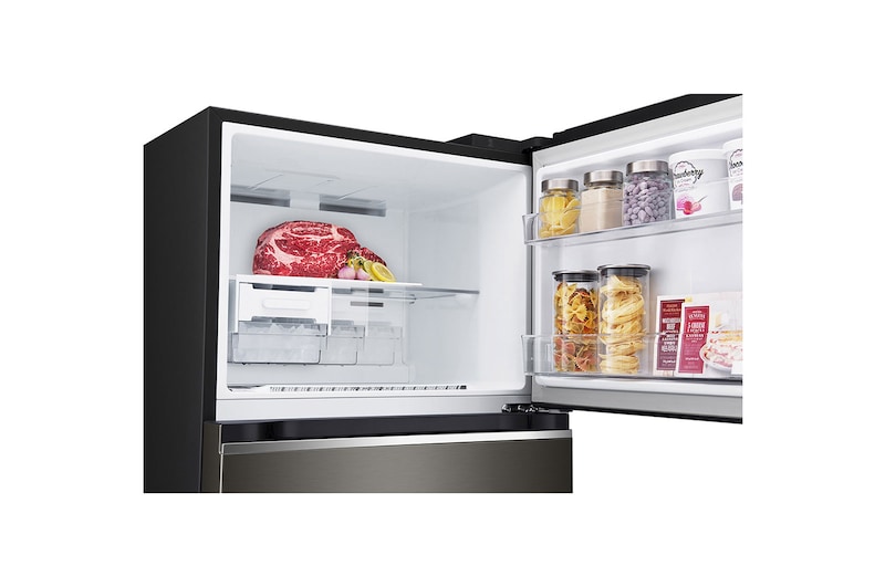 LG 14.9 Cu. Ft. Top Freezer Refrigerator in Black Steel, RVT-B149BS