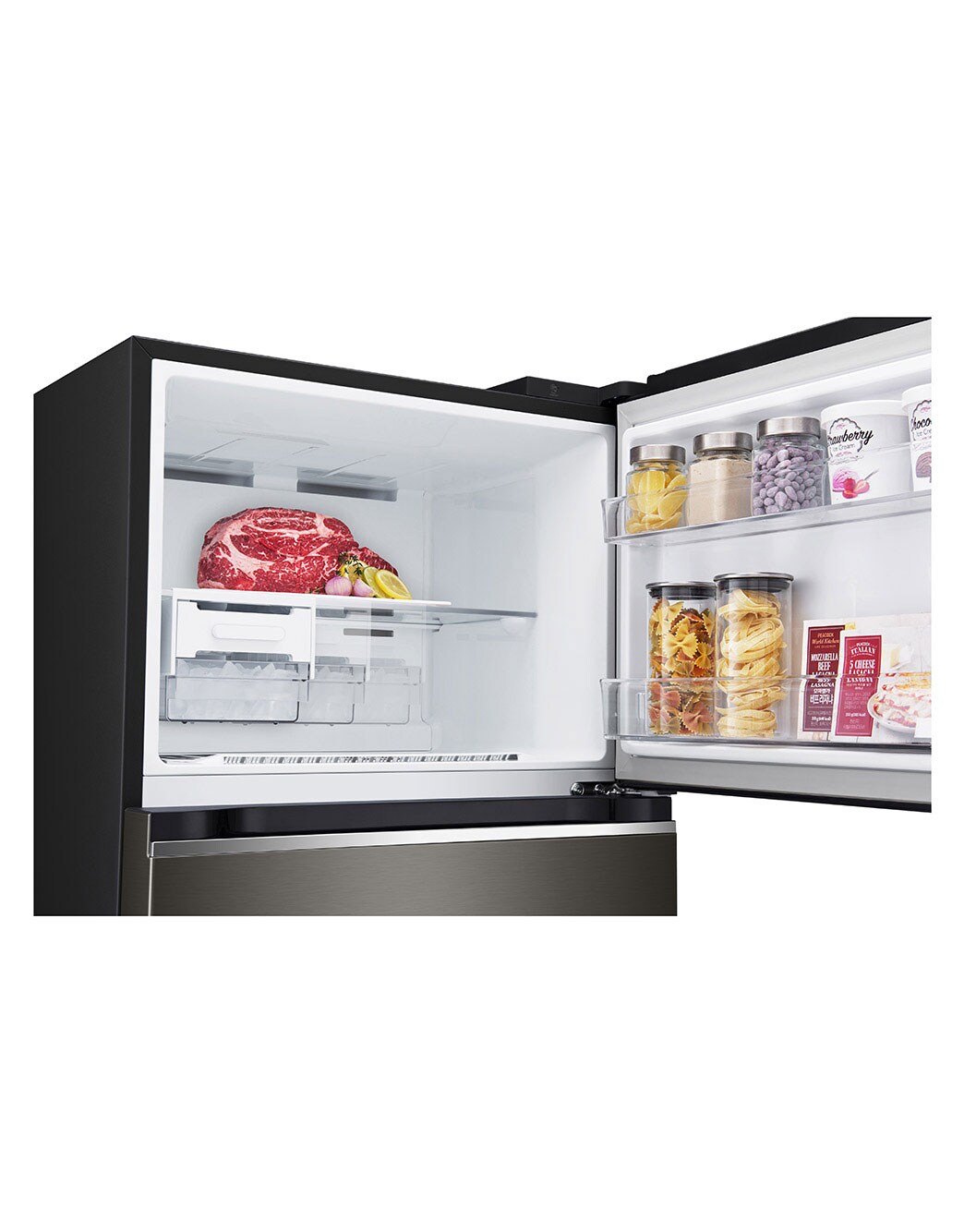 14.9 Cu. Ft. Top Freezer Refrigerator in Black Steel - RVT-B149BS | LG ...