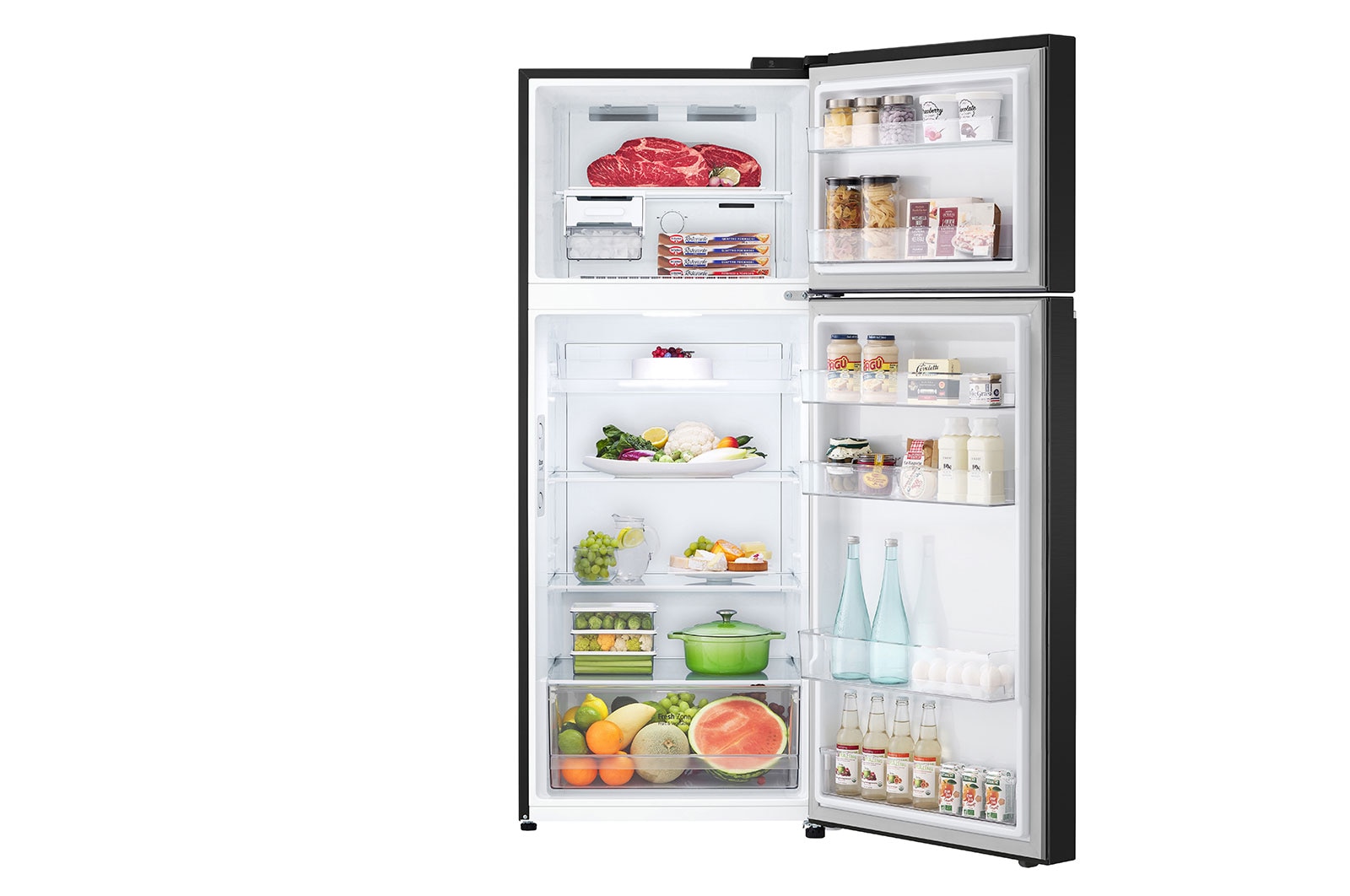 LG 14.9 cu. ft. Top Freezer Refrigerator with LinearCooling™ in Matte Black, RVT-B149MC