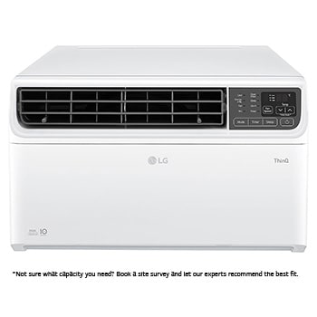 Front view of 1.5 HP Window Type Dual Inverter Compressor Aircon with AI Kilowatt Manager LA150GC2