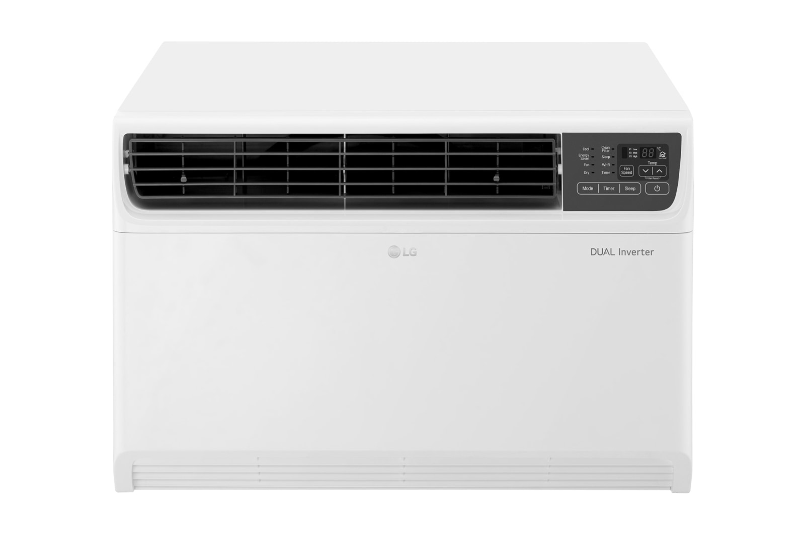Front view of 1.5 HP, Dual Inverter Compressor, 70% Energy Saving, Anti-bacterial Filter, Sleep Mode, Window Inverter, Fast Cooling, 10-Year Compressor Warranty LA150WC