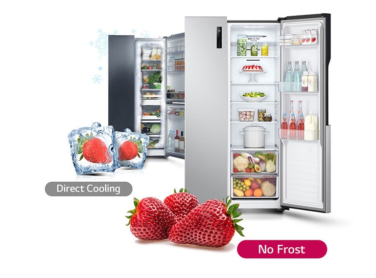 Expressing the function of a frost-free refrigerator with strawberries.