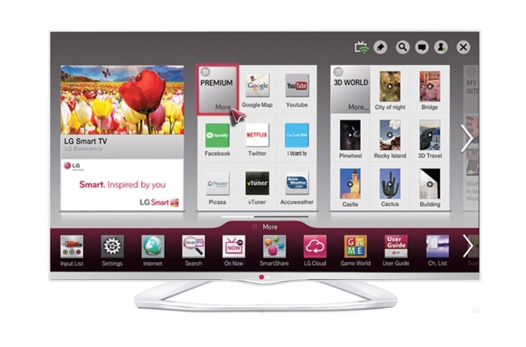 Front view of 32&#34; Cinema Screen, Comfortable and safe 3D glasses, 2D-3D Conversion, Dual Play, Smart Home, Time Machine II, Magic Remote, Smart Share 32LA6610
