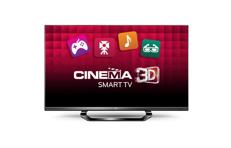 Front view of 42&#34; Cinema 3D Smart TV, Comfortable 3D Glasses, Battery-free and charge-free 3D glasses, FPR 3D PanelTechnology, 2D to 3D mode &amp; 3D to 2D mode, 3D World, Dual Play, Magic Remote Control 42LM6200