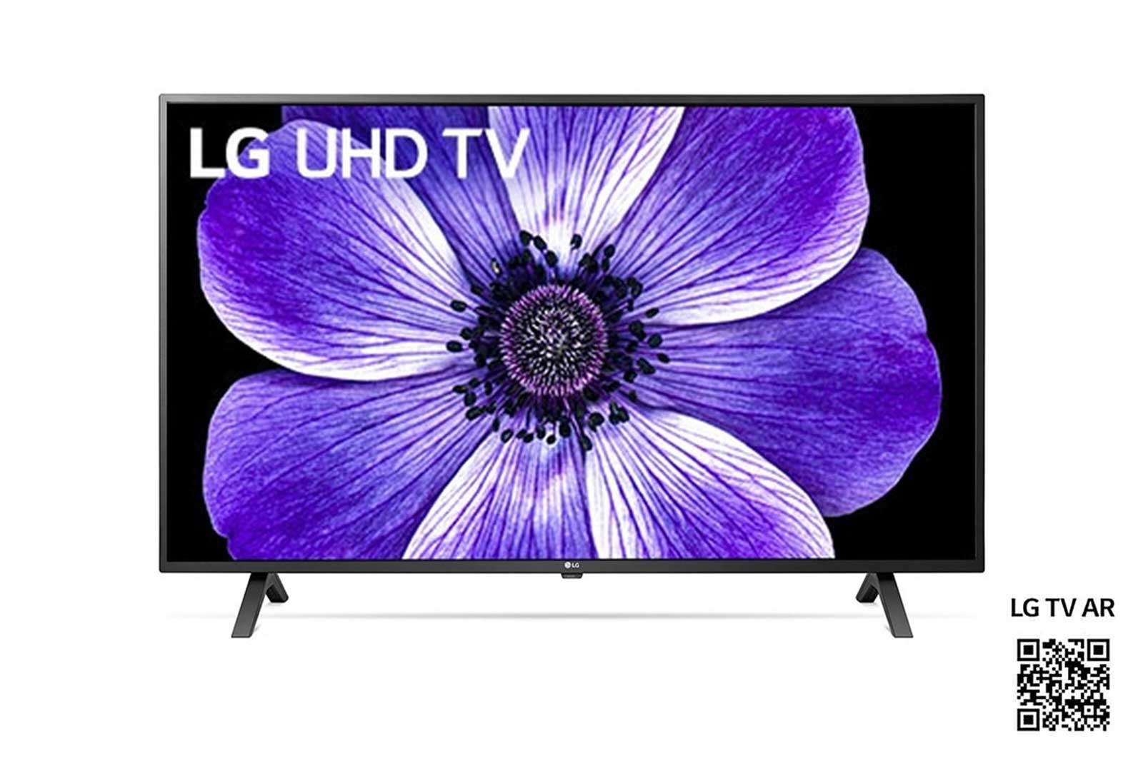 LG UN70 43 inch 4K Smart UHD TV, front view with infill image