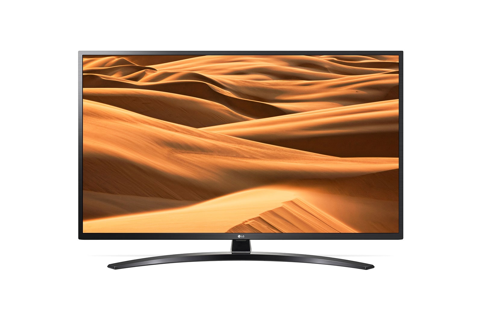 Front view of 55&#34; UHD TV, 4K IPS PANEL, 4K Active HDR, True Color Accuracy, HDR Dynamic Tone Mapping, ThinQ  AI, AI Launcher 55UM7400PPA