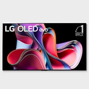 Front view with LG OLED evo, 11 Years World No.1 OLED Emblem, and 5-Year Panel Warranty logo on screen