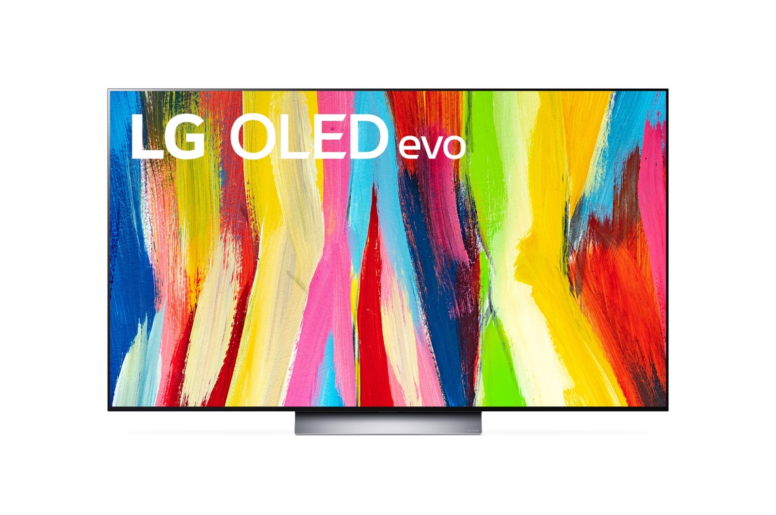 Front view with LG OLED evo Gallery Edition on the screen