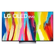 Front view with LG OLED evo Gallery Edition on the screen
