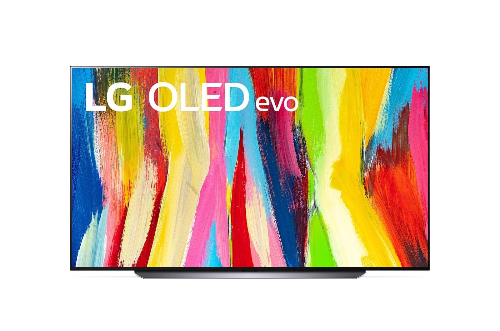 Front view with LG OLED evo Gallery Edition on the screen