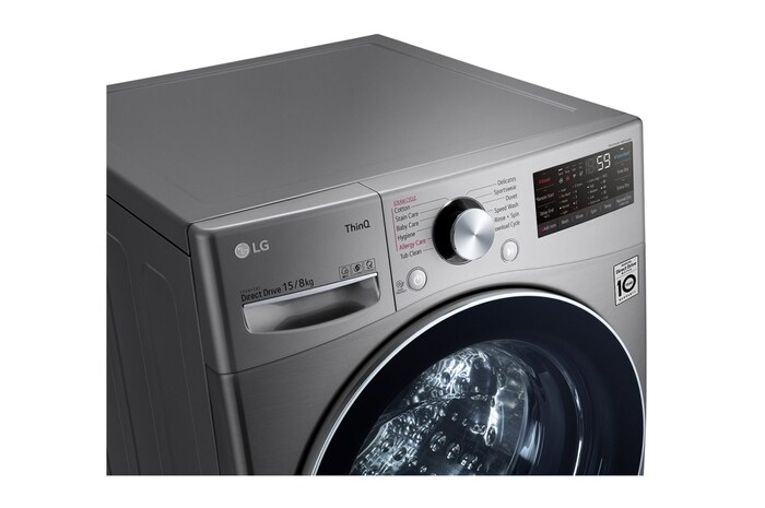 LG 15/8KG Front Load Combo Washer Dryer with TurboWash 360°, F2515RTGV