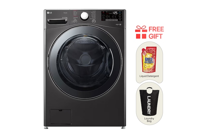 Front view of Front Load Washer with AI DD™ and TurboWash 360˚, F2721HVRBC