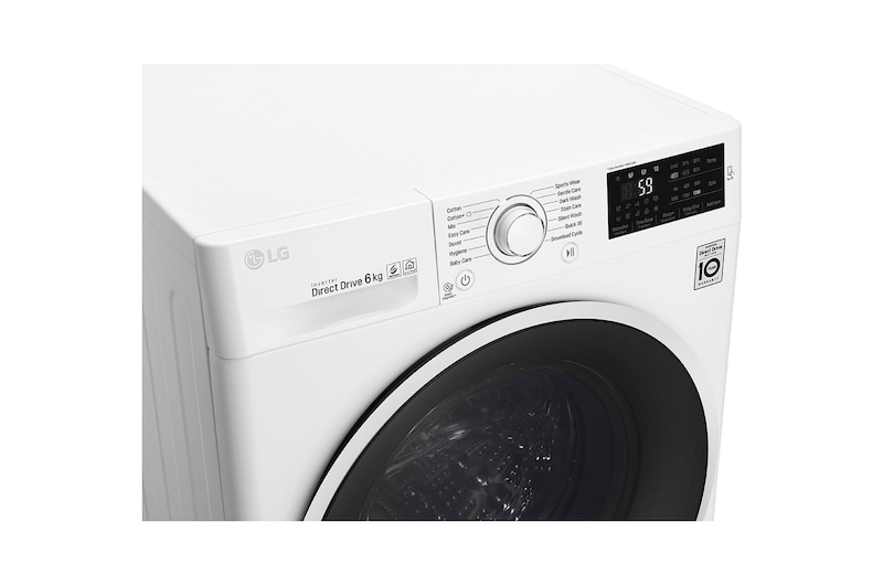 LG 6.0  Kg Front Load Washing Machine, Inverter Direct Drive, 6 Motion Technology, FC1206N4W